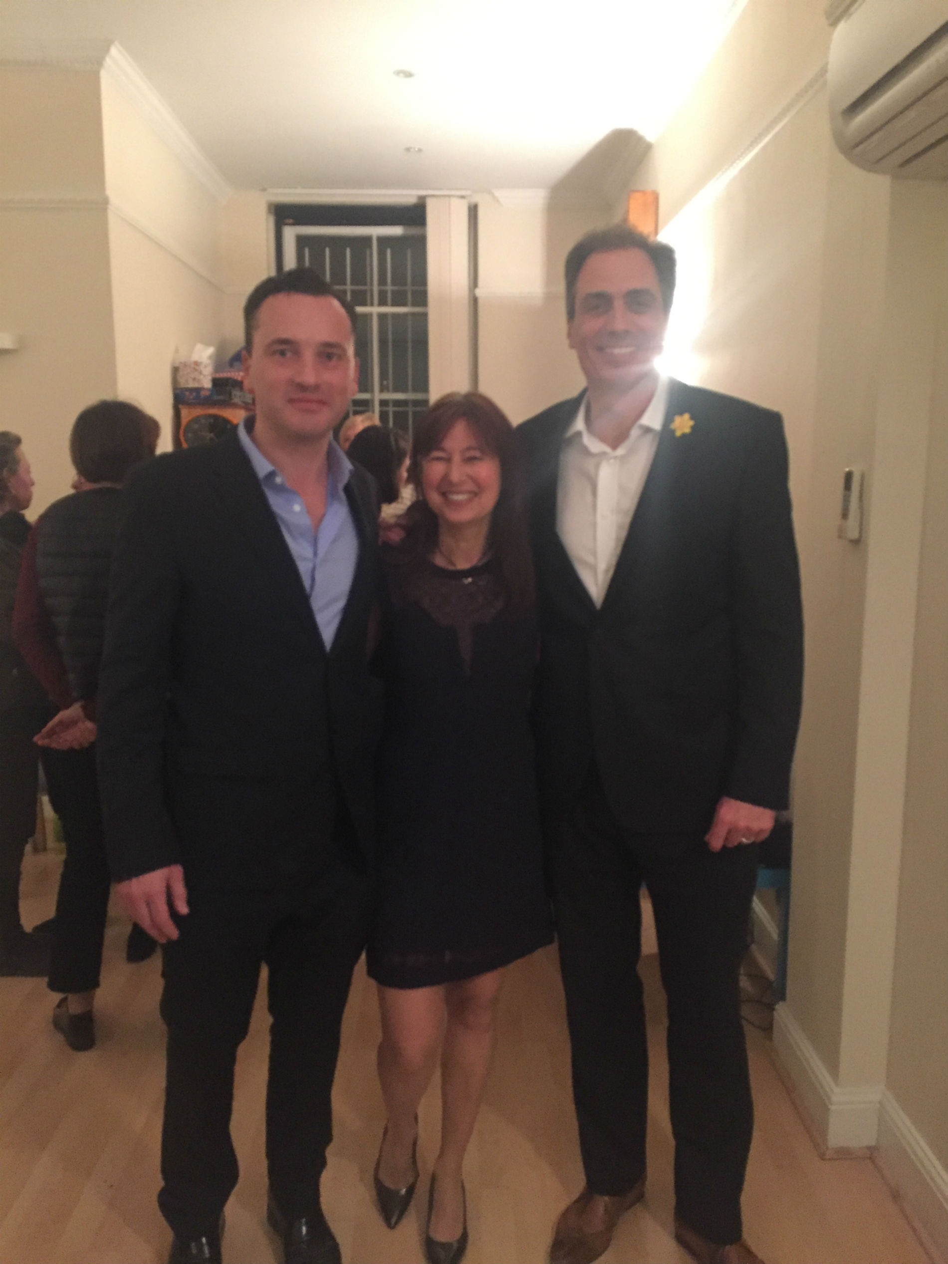 Dr Rodriguez avec Olivier Branford et Francine Joyce Président et Vice-Présidente Société Clinique Française